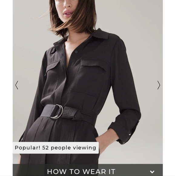 WHITE HOUSE BLACK MARKET BLACK SOFT SHIRTDRESS, SZ 4 - Picture 3 of 12